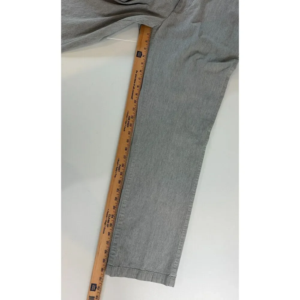 Banana Republic Men's Kentfield Pants Heather Grey Cotton Size 36 x 32